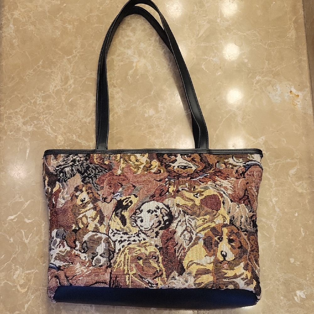 Animal Print Embroidered Tote Bag